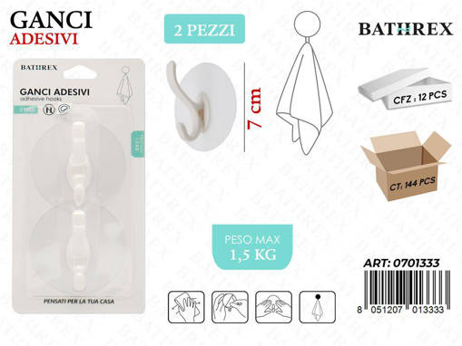 Bathrex.Ganci Adv. Senza Traccia 2Pz