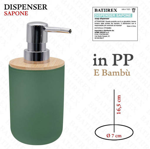 Bathrex L.Bambu' Dispenser Sapone Verde Ottanio