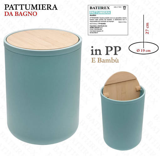 Bathrex L.Bambu' Pattumiera Turchese