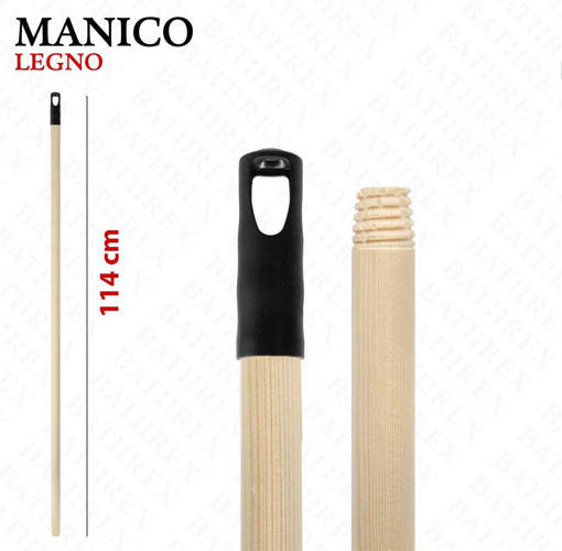 Bathrex Manico Eco Pino Svedese C/Capp.Nero Fissocm114