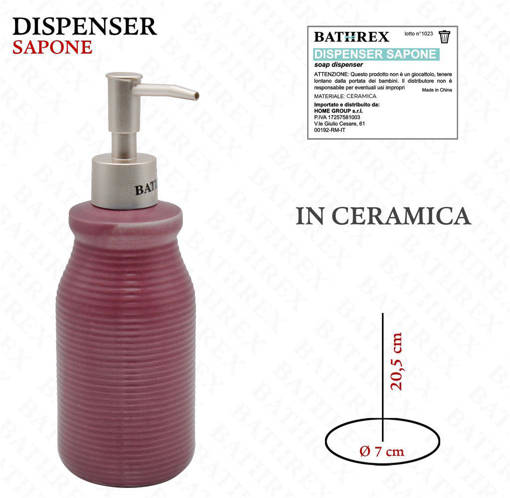 Bathrex L.Line Dispenser Sapone Rosso Scarlatto