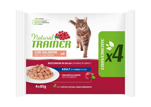 Natural Trainer Gatto Adulto 4*85 gr, Salmone