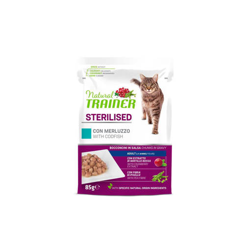 Natural Trainer Gatto Sterilizzato Merluzzo 85 gr 