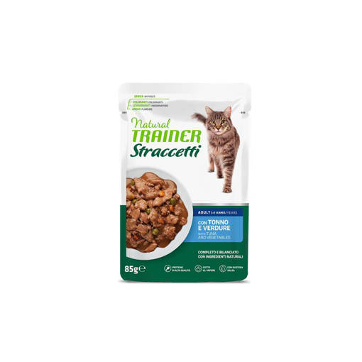 Natural trainer STRACCETTI Gatto Adulto 85gr con Tonno e Verdure