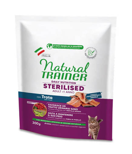 Natural Trainer Gatto Adulto Sterilizzato 300 gr Trota