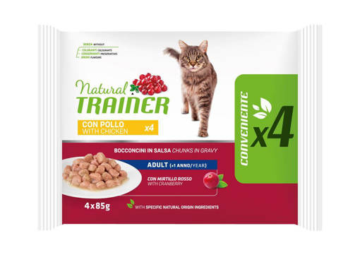 Natural Trainer Gatto Adulto 4*85 gr, Pollo