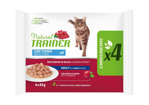 Natural Trainer Gatto Adulto 4*85 gr, Tonno