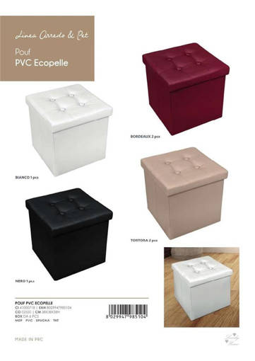 Zambetti Pouf, PVC Ecopelle, Colori Assortiti