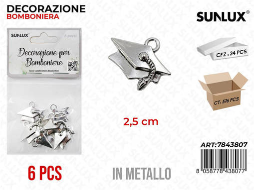 Sunlux Decorazioni Bomboniere Laurea Metallo 22,5 Cm