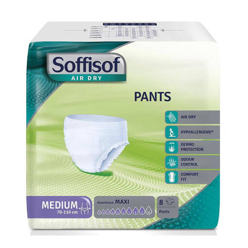 Soffisof Pants Maxi X 8 Medium, Dispositivo Medico a Marcatura CE Direttiva 9342CEE SS MM