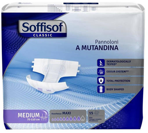 Soffisof Pannoloni Mutandina Maxi Tg. Media 15 pz, Dispositivo Medico