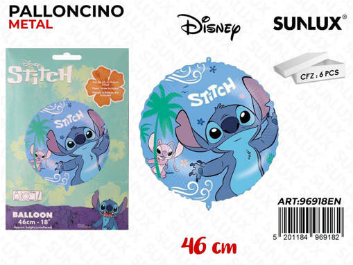 Wooparty Palloncino Tondo Metal Stitch 46Cm /Pz Da 6**