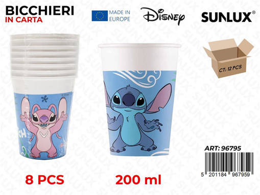 Bicchieri Carta Fsc Lilo E Stitch 200 Ml Cf 8
