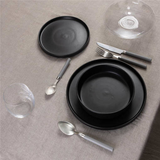 Set 18 Piatti Evelyn Nero