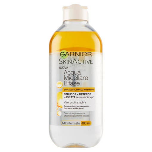 Garnier Acqua Micellare Bifase, Strucca Deterge Idrata, 400 ml