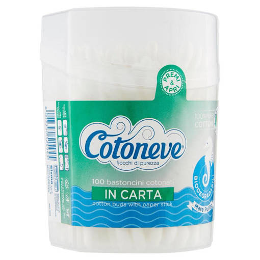 Cotoneve bastoncini cotonati in Carta 100 pz