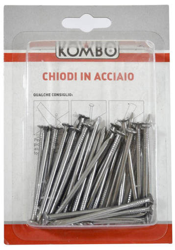 Kombo Set Di Chiodi Con Testa Piatta Carpenteria 2.0 X 50 Grezzi 75 Grammi