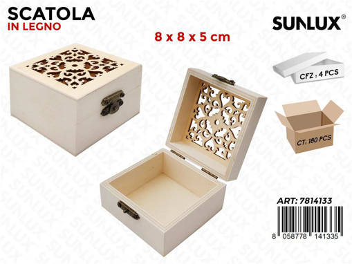 Sunlux Scatola Legno 8*8*5Cm