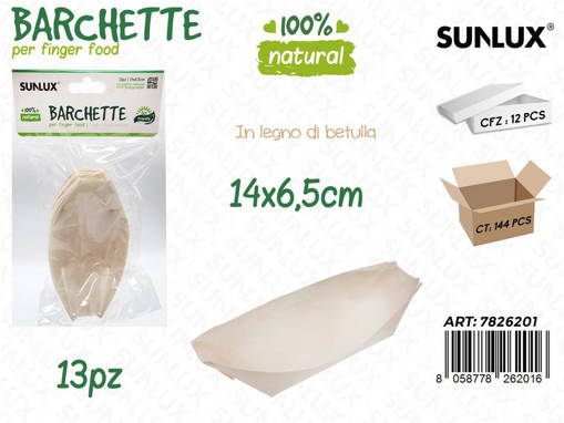 Sunlux BARCHETTE IN PINO BIODEGR. 13PCS 14*6.5CM /PZ DA 12**