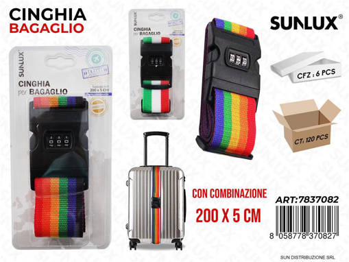 Cinghia Per Bagaglio C/ Combinazione Ass. 200*5Cm /Pz Da 6**