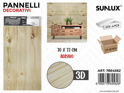 Pannelli Dec. Adesivi 3D 70*77Cm /Pz Da 6**