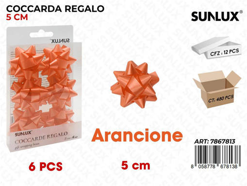 COCCARDE REGALO 2CM ARANCIONI   6PZ