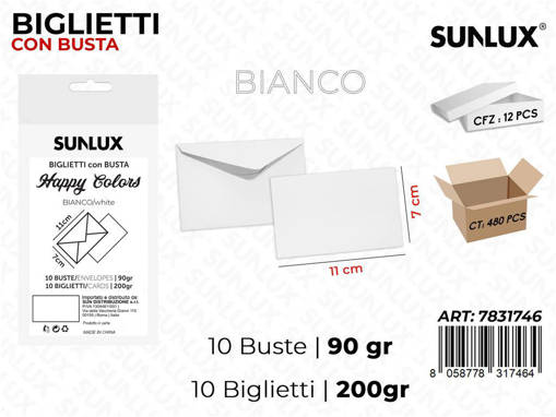 BIGLIETTI CON BUSTA BIANCA 7X11CM