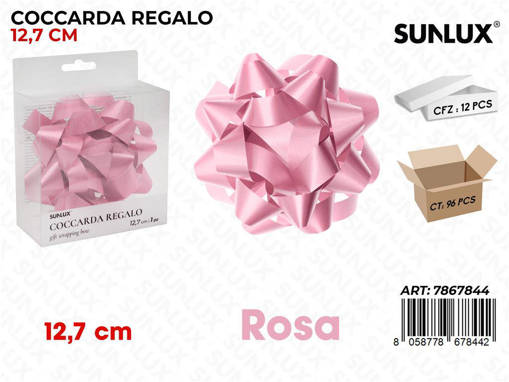 Sunlux Coccarda Regalo Rosa 12.7Cm /Pz Da 12**