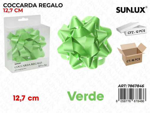 Sunlux Coccarda Regalo Verde 12.7Cm /Pz Da 12**