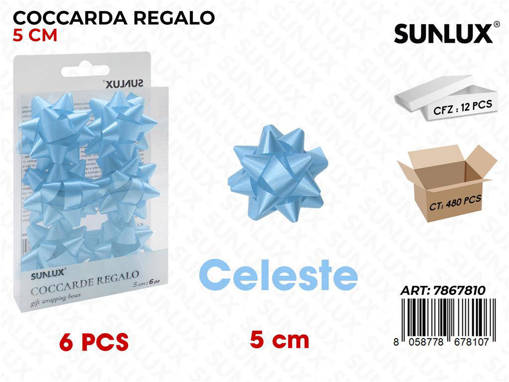 COCCARDE REGALO 2CM BLU  6PZ