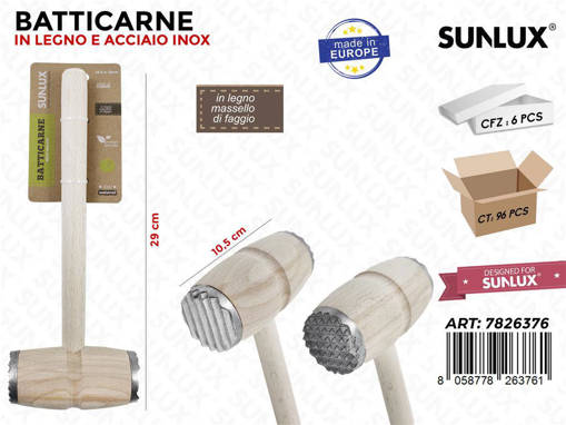 Sunlux BATTICARNE IN LEGNO DI FAGGIO 10.5*29 CM /PZ DA 6**