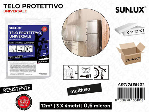 Sunlux Telo Protettivo Uni. 3*4Mt /Pz Da 12**