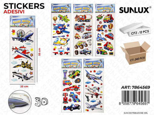 Stickers Adesivi 3D Ass. 25*55Cm Pz Da 12**