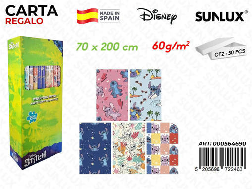 Rot. Carta Regalo Stitch Ass. 70*200Cm 60Gr