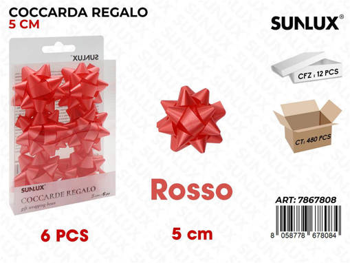 COCCARDE REGALO 2CM ROSSE  6PZ