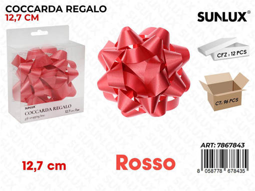 Sunlux Coccarda Regalo Rosso 12.7Cm /Pz Da 12**