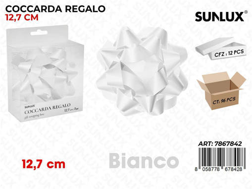 Sunlux Coccarda Regalo Bianco 12.7Cm /Pz Da 12**