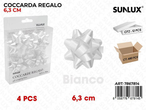 COCCARDE 2,5CM BIANCHE   4PZ