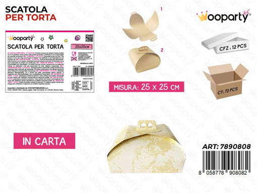 Wooparty Scatola Porta Torta In Carta 25*25Cm Pz Da 12**