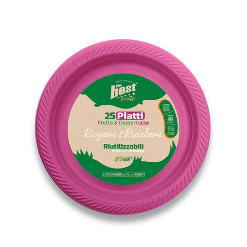 The Best Piatti Frutta Riutilizzabili 25 Pz, Fucsia