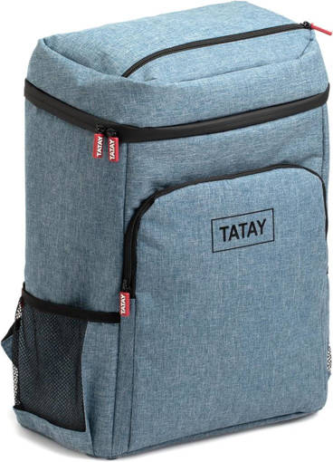 Tatay Urban Food Zaino Frigo 25L Denim Blu (Zaino Termico Dotato Di 1 Scomparto C/Triplo Strato Isolante: Uno In 100% Poliestere, Uno Termico In Spugna Ed Uno In Foglio Di Alluminio- 1 Tasca Superiore Non Termica, 2 Tasche Esterne In Rete, 1 Tasca Piccola