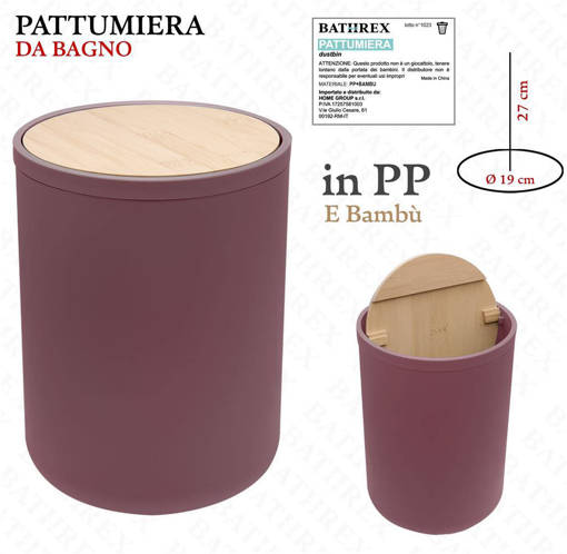 Bathrex L.Bambu' Pattumiera Rosso Scarlatto