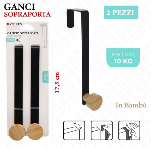 Bathrex Ganci Sopraporta Bambu 1Posto X2
