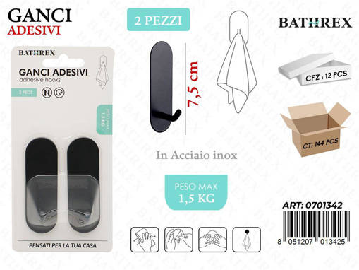 Bathrex.Ganci Adv.Metal Nero 2Pz