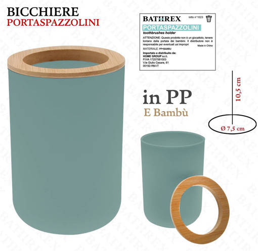 Bathrex L.Bambu' Portaspazzolino Turchese