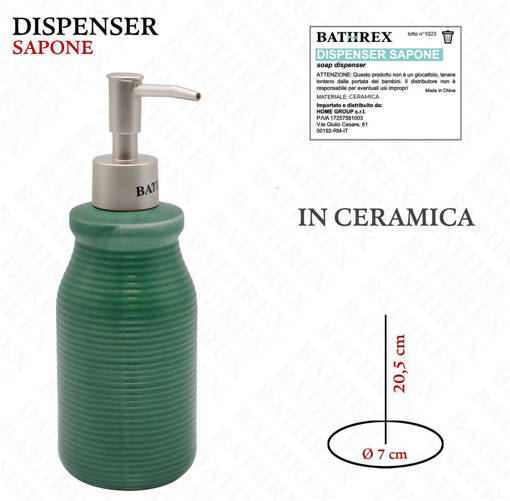 Bathrex L.Line Dispenser Sapone Verde Ottanio