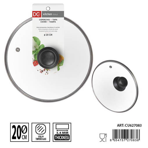 Dc Casa Coperchio Vetro Temperato 20Cm