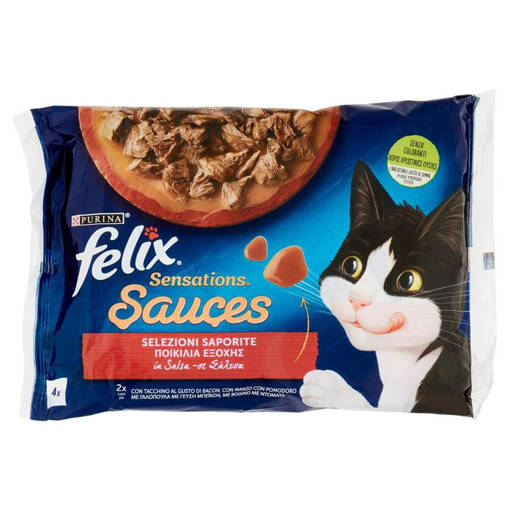Felix Le Ghiottonerie Sensations In Salsa Tacchino&Manzo (4X85G) It