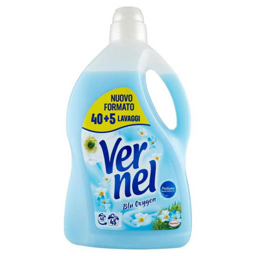 Vernel Ammorbidente Diluito 45 Lavaggi Blu Oxygen 2,97Lt