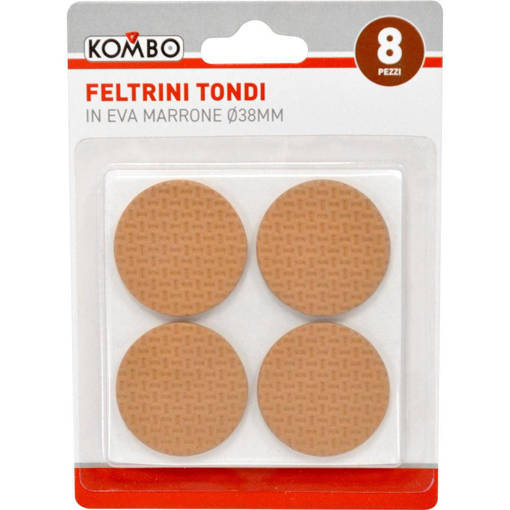 Kombo Set 8 Pz Feltrini Tondi In Eva Marrone 38Mm